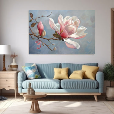 Tableau Fleur Gris